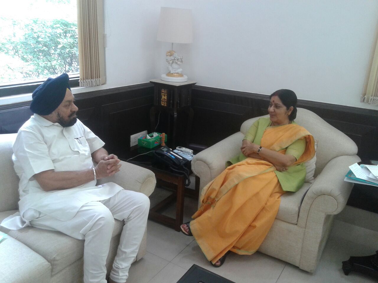 BS Ramoowalia Met Sushma Swaraj